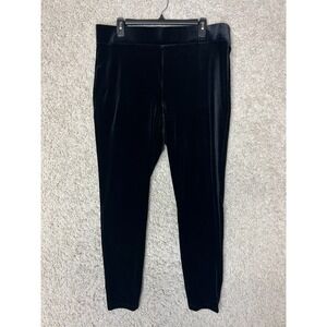 LOFT Velour Leggings Pants Womens Size XL Black Whismygoth Fairy Goth Pull On